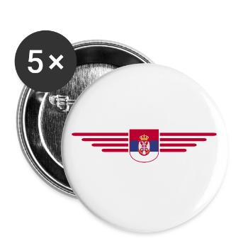 Design Serbie – Fierté et passion - Lot de 5 grands badges (56 mm) - blanc - Devant