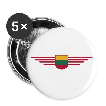 T-shirt Lituanie – Fierté et style - Lot de 5 grands badges (56 mm) - blanc - Devant