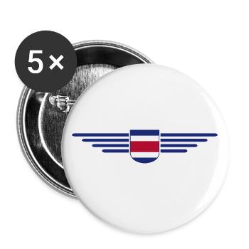 Costa Rica T-Shirt – Pura Vida Style - Lot de 5 grands badges (56 mm) - blanc - Devant