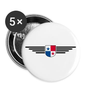 Panama T-Shirt Design - Buttons groß 56 mm (5er Pack) - Weiß - Vorne