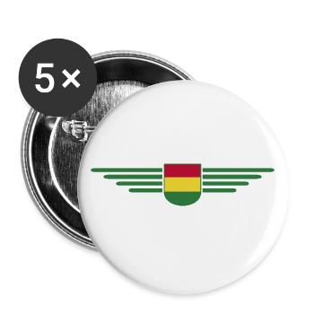 J’aime la Bolivie, T-shirt design de style élégance - Lot de 5 grands badges (56 mm) - blanc - Devant