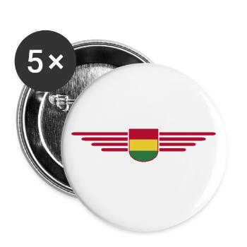 J’aime la Bolivie, T-shirt design de style élégance - Lot de 5 grands badges (56 mm) - blanc - Devant