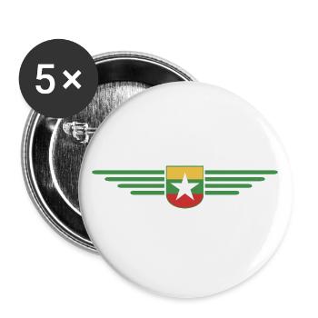Myanmar T-Shirt – A Touch of Tradition - Buttons large 2.2''/56 mm (5-pack) - white - Front