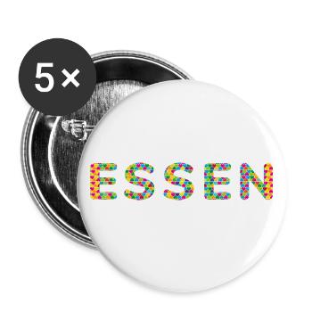 Essen Fan T-Shirt – Für echte Fans! - Buttons groß 56 mm (5er Pack) - Weiß - Vorne