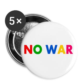 No war - Buttons groß 56 mm (5er Pack) - Weiß - Vorne