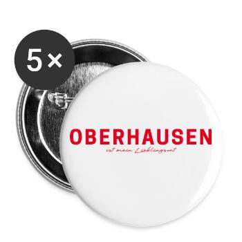 T-shirt Oberhausen – Pour les vrais fans - Lot de 5 grands badges (56 mm) - blanc - Devant