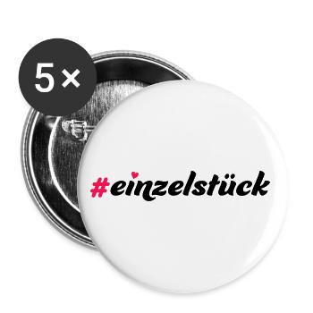 Einzelstück - Buttons groß 56 mm (5er Pack) - Weiß - Vorne