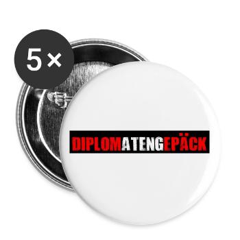Diplomatengepäck - Buttons groß 56 mm (5er Pack) - Weiß - Vorne