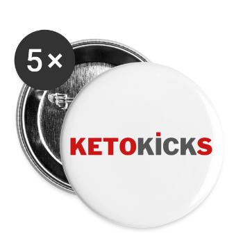 Keto KickS - Buttons groß 56 mm (5er Pack) - Weiß - Vorne