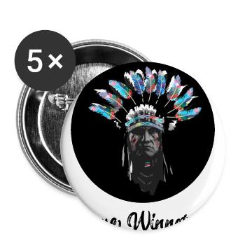 save winnetou,winnetou,indians,graffiti,circle, - Buttons large 2.2''/56 mm (5-pack) - white - Front
