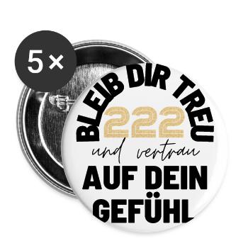 Engelszahlen 222 Nummerologie Geschenkidee - Buttons groß 56 mm (5er Pack) - Weiß - Vorne