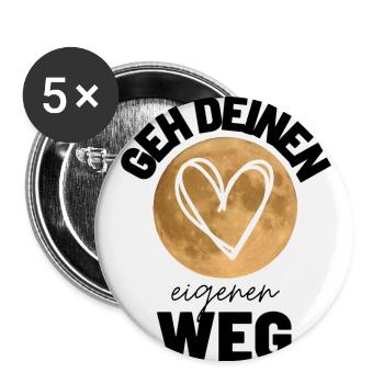 Sprücheshirts Motivationssprüche Motivationsspruch - Buttons groß 56 mm (5er Pack) - Weiß - Vorne