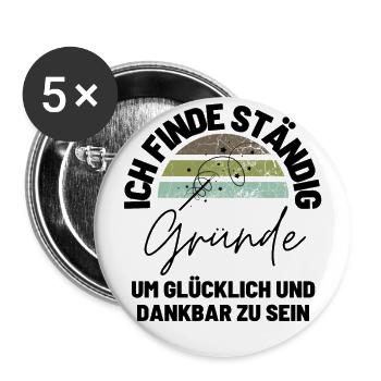 Sprücheshirts MOTIVATION Motivationssprüche - Buttons groß 56 mm (5er Pack) - Weiß - Vorne