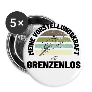 Sprücheshirts MOTIVATION Motivationssprüche - Buttons groß 56 mm (5er Pack) - Weiß - Vorne