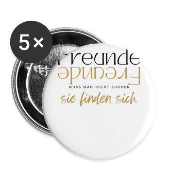 Beste Freunde FREUND Kumpel Kumpels - Buttons groß 56 mm (5er Pack) - Weiß - Vorne