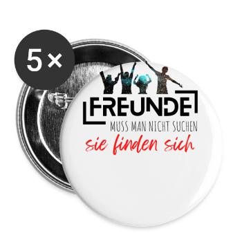 Beste Freunde FREUND Kumpel Kumpels - Buttons groß 56 mm (5er Pack) - Weiß - Vorne