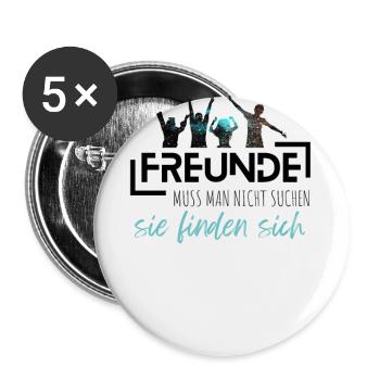 Beste Freunde FREUND Kumpel Kumpels - Geschenkidee - Buttons groß 56 mm (5er Pack) - Weiß - Vorne