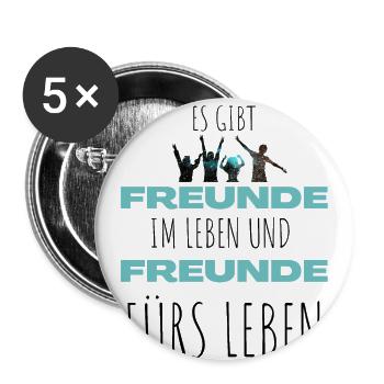 Beste Freunde FREUND Kumpel Kumpels - Buttons groß 56 mm (5er Pack) - Weiß - Vorne