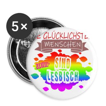 LGBTQ Trans Homosexuell Lesbisch Ehe für alle Bi - Buttons groß 56 mm (5er Pack) - Weiß - Vorne