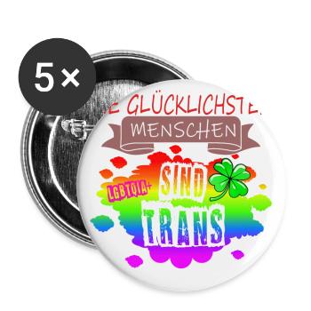 LGBTQ Trans Homosexuell Lesbisch Ehe für alle Bi - Buttons groß 56 mm (5er Pack) - Weiß - Vorne