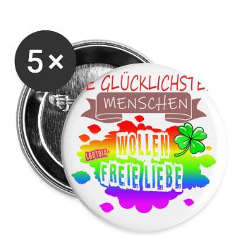 LGBTQ Trans Homosexuell Lesbisch Ehe für alle Bi - Buttons groß 56 mm (5er Pack) - Weiß - Vorne