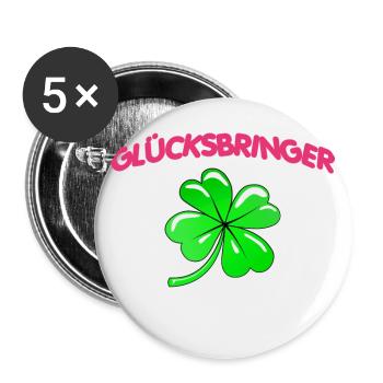 Liebe Freunde Familie Partner Glück Spaß Leben süß - Buttons groß 56 mm (5er Pack) - Weiß - Vorne