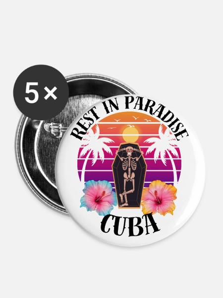 Cuba RIP Sarcasm - Buttons large 2.2''/56 mm (5-pack) - white