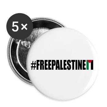 Free palestine - Buttons large 2.2''/56 mm (5-pack) - white - Front