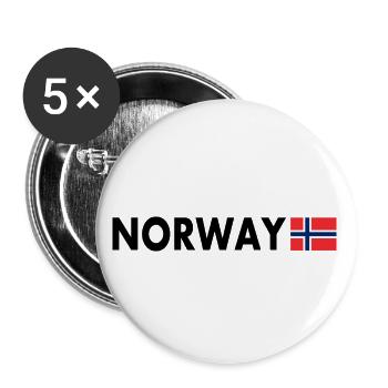 Drapeau de la Norvège - Lot de 5 grands badges (56 mm) - blanc - Devant