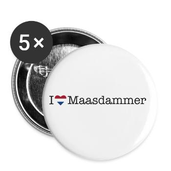 I love Maasdammer - Buttons large 2.2''/56 mm (5-pack) - white - Front