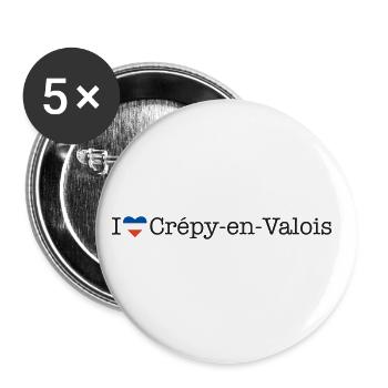 I love Crépy en Valois - Buttons groß 56 mm (5er Pack) - Weiß - Vorne