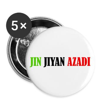 jin jiyan azadi women life freedom - Lot de 5 grands badges (56 mm) - blanc - Devant
