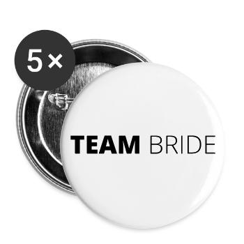 Team Bride! Minimal, personalisierbar - Buttons groß 56 mm (5er Pack) - Weiß - Vorne