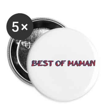 MAMA. MUTTERTAG. SCHÖNEN MUTTERTAG. ICH LIEBE DICH - Buttons groß 56 mm (5er Pack) - Weiß - Vorne