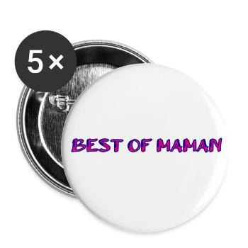 MOM. MOTHERS' DAY. HAPPY BIRTHDAY MOM - Buttons large 2.2''/56 mm (5-pack) - white - Front