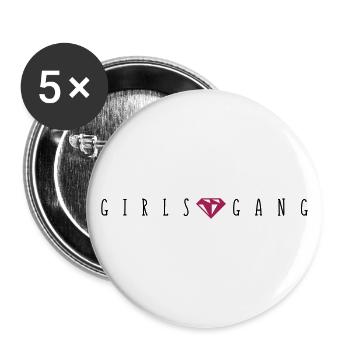 girls gang diamond - Buttons groß 56 mm (5er Pack) - Weiß - Vorne