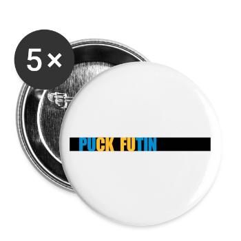puck futin logo design - Buttons large 2.2''/56 mm (5-pack) - white - Front