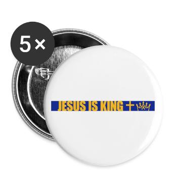 jesus is king Zitat - Buttons groß 56 mm (5er Pack) - Weiß - Vorne