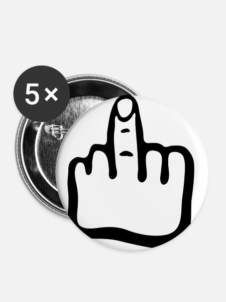 Hand, Finger g1 - Buttons groß 56 mm (5er Pack) - Weiß