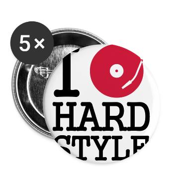 I dj / play / listen to hardstyle - Buttons groß 56 mm (5er Pack) - Weiß - Vorne