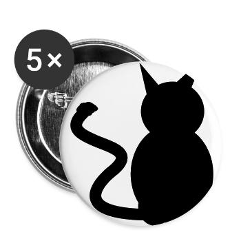 cat - Buttons groß 56 mm (5er Pack) - Weiß - Vorne