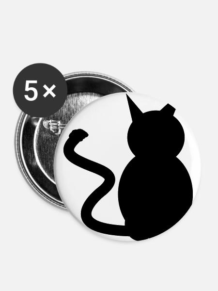 cat - Buttons groß 56 mm (5er Pack) - Weiß