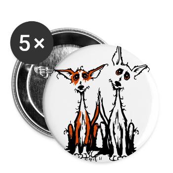 Podi weiß & rot - Buttons groß 56 mm (5er Pack) - Weiß - Vorne