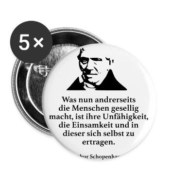 Schopenhauer: Was nun andrerseits die Menschen ge - Buttons groß 56 mm (5er Pack) - Weiß - Vorne