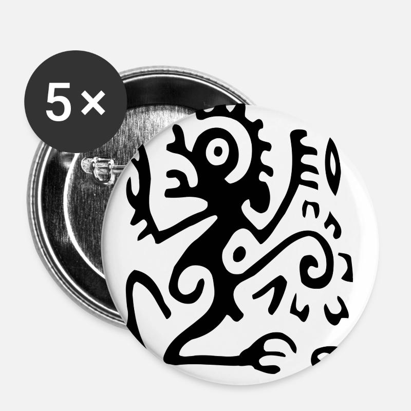 Ethno Travel Experience - Buttons large 2.2''/56 mm (5-pack) - white