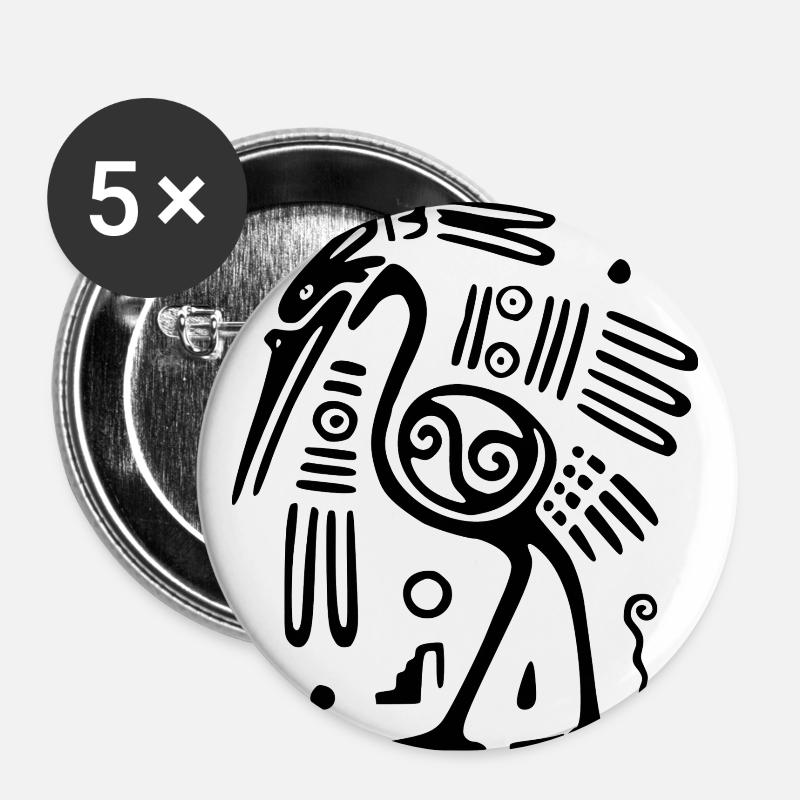 Ethno Travel Experience - Buttons large 2.2''/56 mm (5-pack) - white