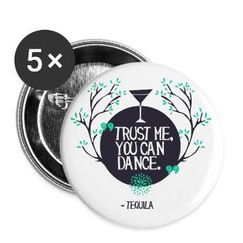 shirt,design,t-shirt - Buttons groß 56 mm (5er Pack) - Weiß - Vorne