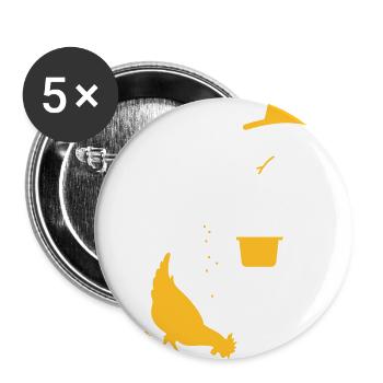Farmer Feeding The Chickens - Buttons large 2.2''/56 mm (5-pack) - white - Front