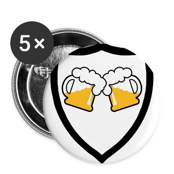 Emblème de la bière 2c - Lot de 5 grands badges (56 mm) - blanc - Devant