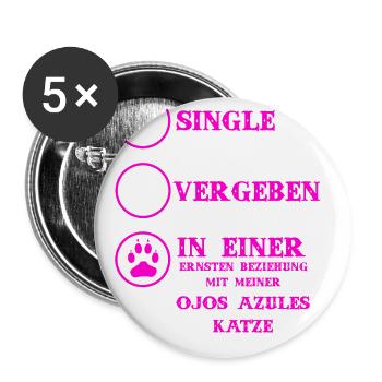 Beziehung Katzen liebe OJOS AZULES KATZE - Buttons groß 56 mm (5er Pack) - Weiß - Vorne
